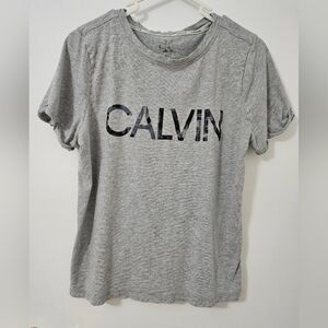 Calvin Klein Grey Graphic Logo T-Shirt - Size M